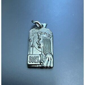 Saint Odilia Religious Pendant Charm In Silver Tone Metal Christmas Jewelry Char
